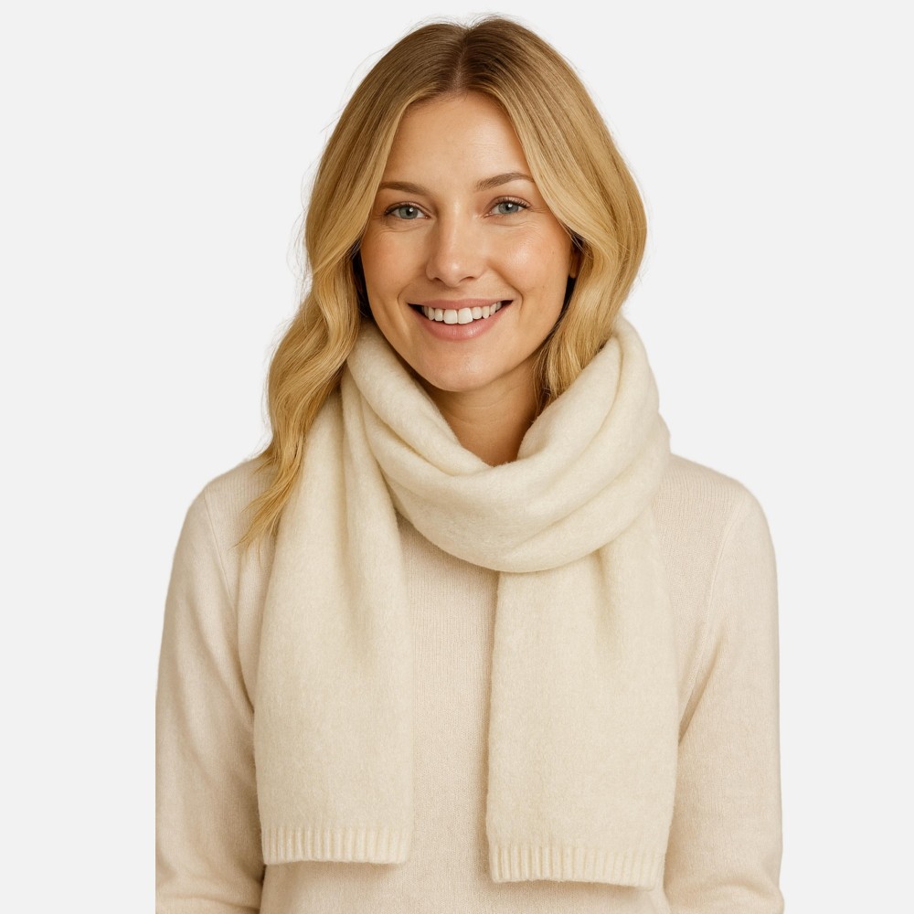 Do Everything In Love Fuzzy Knit Scarf -Approximately 62" L x 9" W - 100% Acrylic view 2