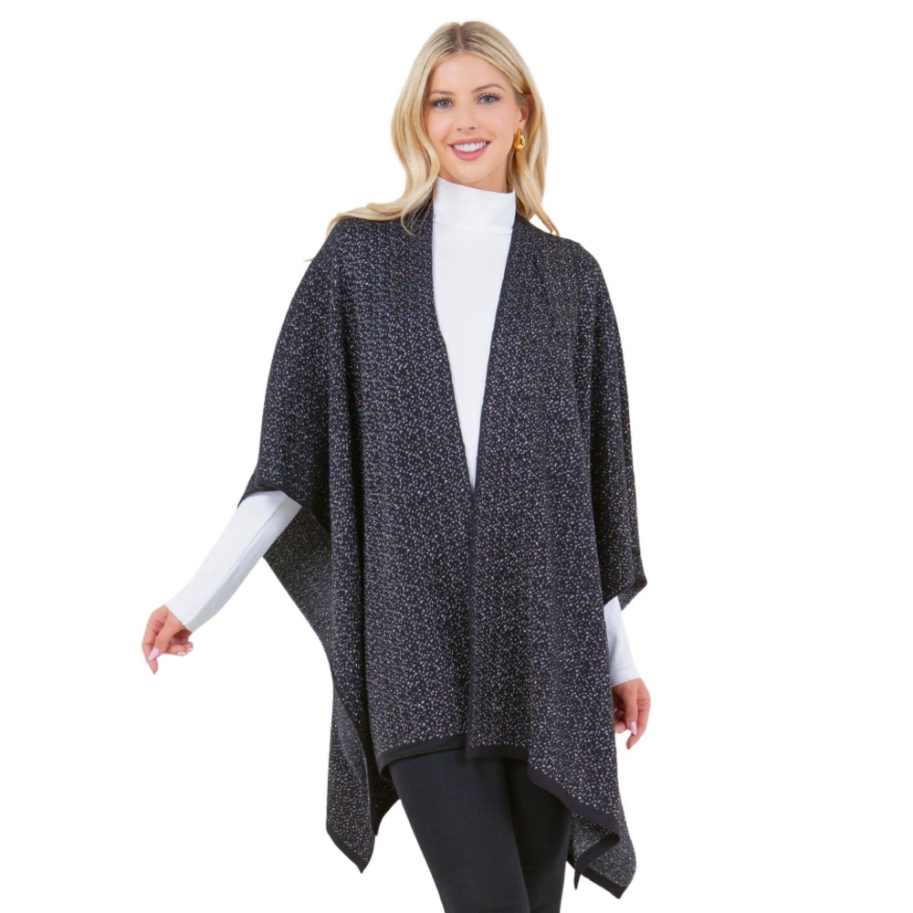 Knit Metallic Shawl With Loop - One Size Fits Most - 100% Acrylic view 2