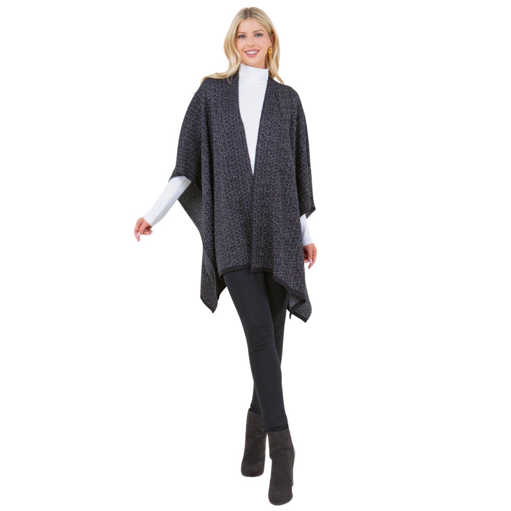 Knit Metallic Shawl With Loop - One Size Fits Most - 100% Acrylic view 4
