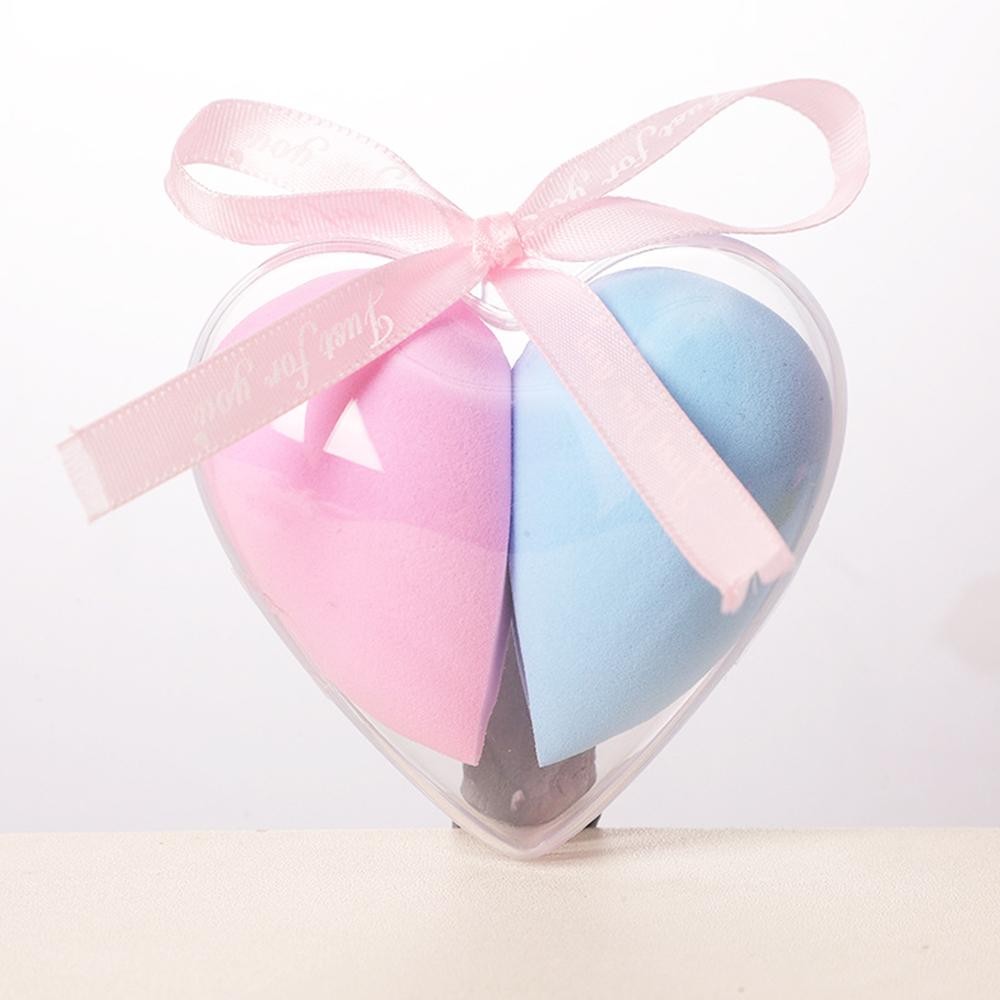 Set Of Two Makeup Blenders With Heart Case - Approximately 3.25" L view 2