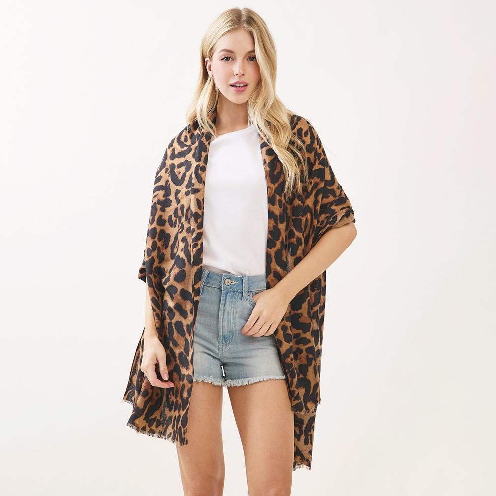 Leopard Print Scarf - One Size Fits Most 35"-70" - 100% Polyester view 2
