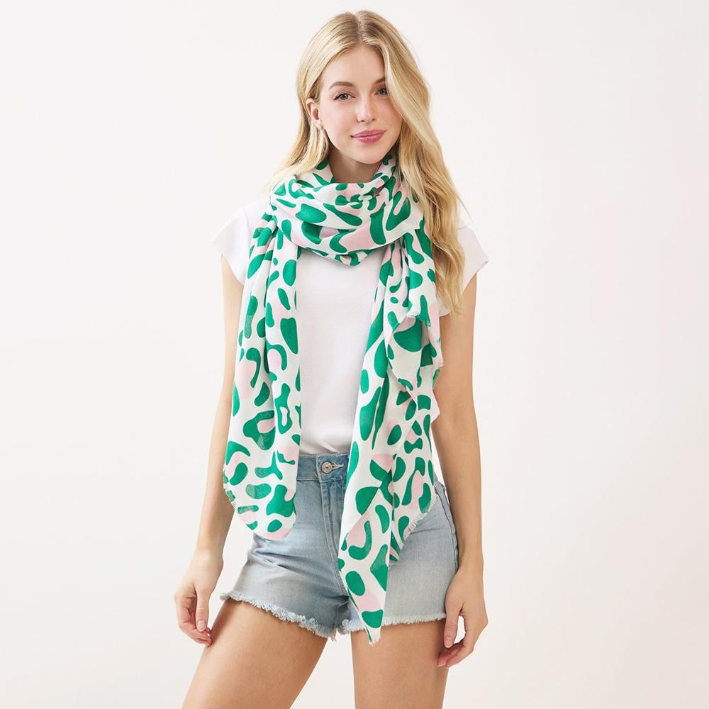 Leopard Print Scarf - One Size Fits Most 35"-70" - 100% Polyester view 4