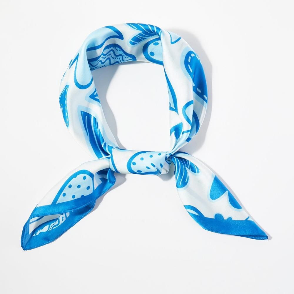 Heart Print Bandana Scarf - Multi-Use: Scarf, Bandana, Bag Tie ETC - Approximately 27.5"L X 27.5"W - 100% Polyester view 4