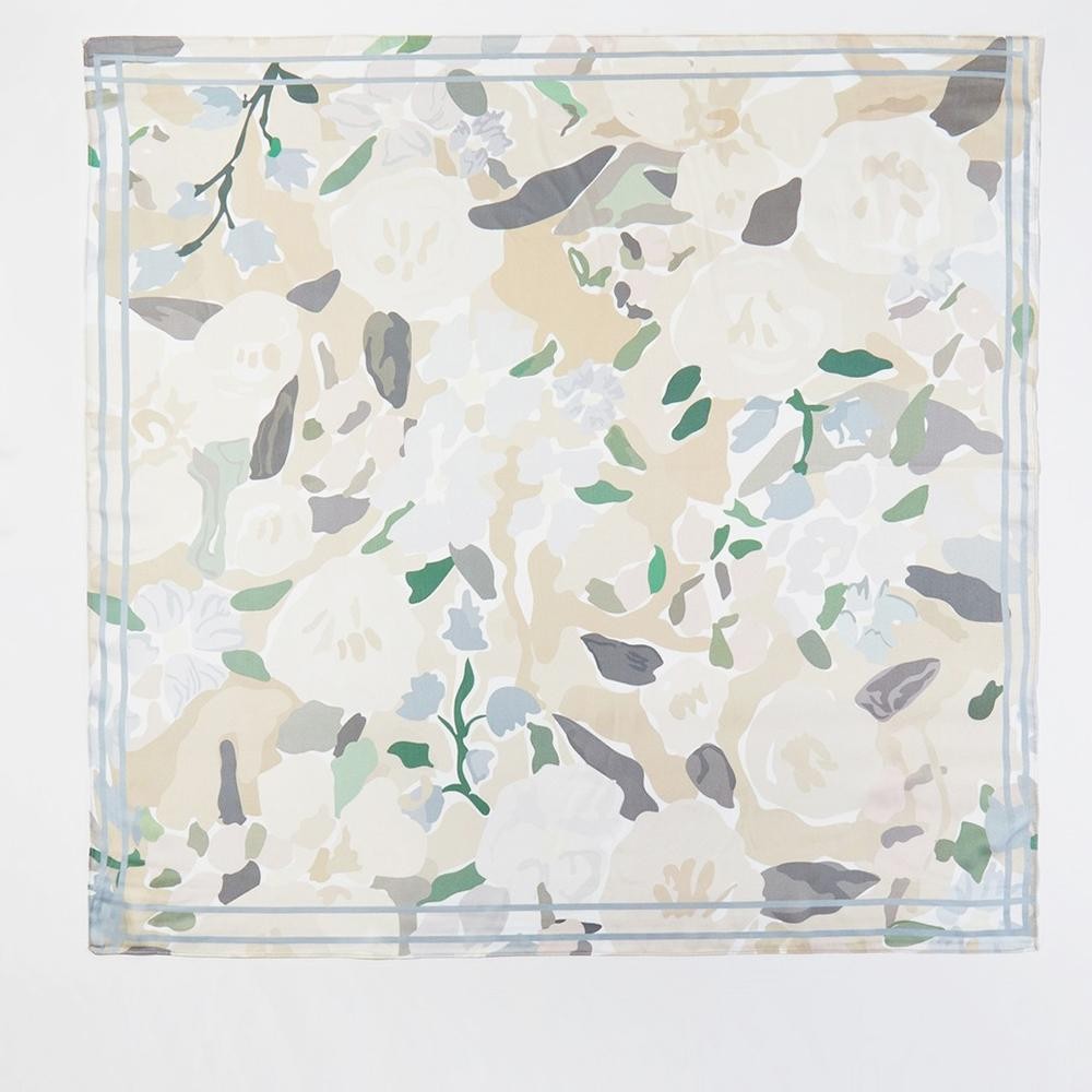 Abstract Garden Print Bandana Scarf - Multi-Use: Scarf, Bandana, Bag Tie ETC - Approximately 27.5"L X 27.5"W - 100% Polyester view 6