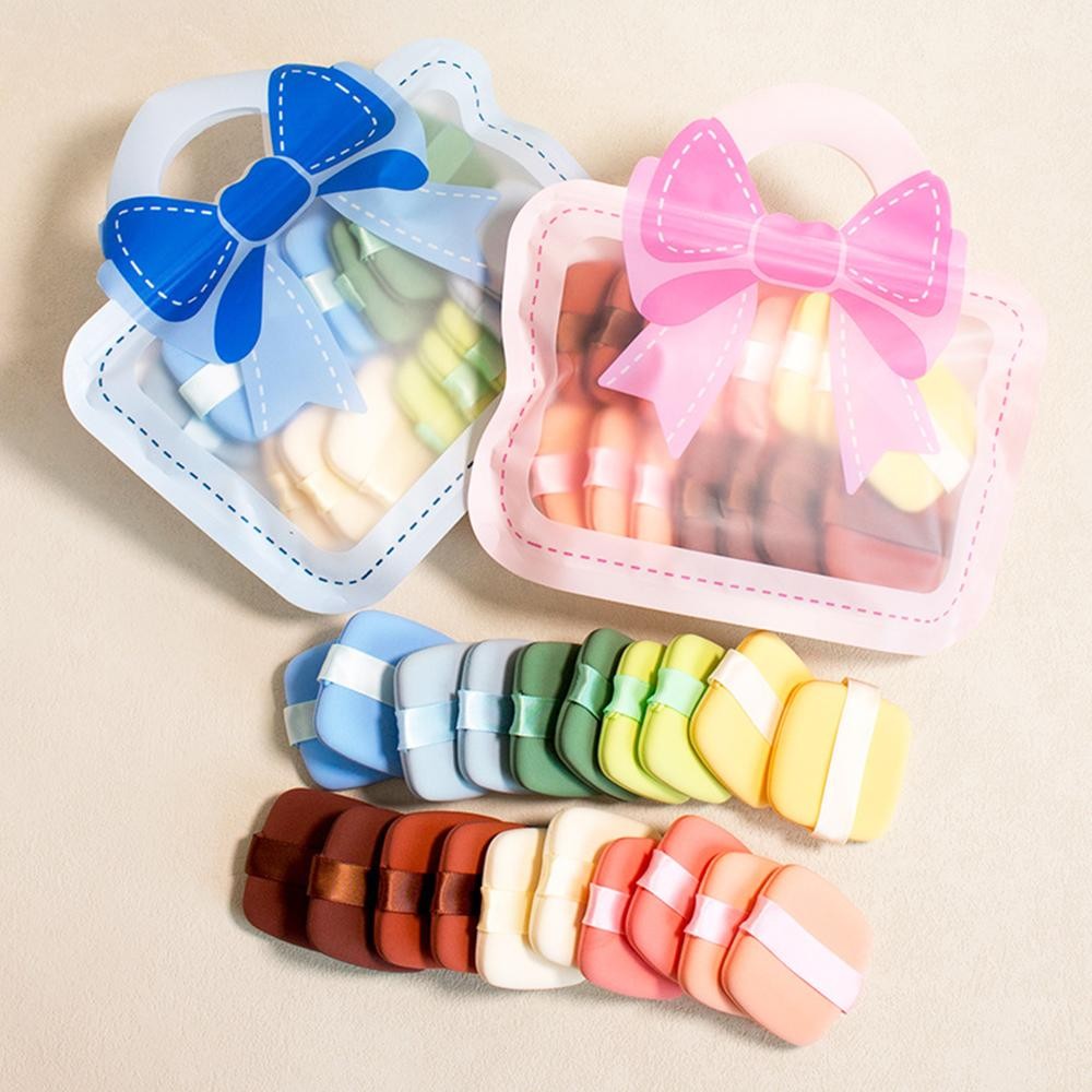 Set Of 20 Makeup Powder Puffs With Ribbon Strap - Used For Applying Loose Or Pressed Powder - Zip Lock Bow Bag Included - Approximately 6.5" L X 6.5" T view 4