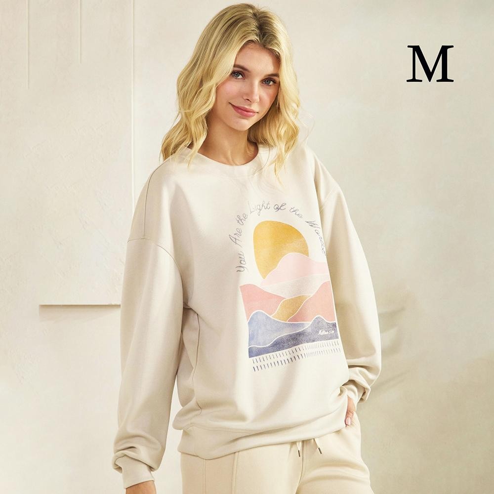"You Are The Light Of The World" Pullover Sweatshirt - Crew Neck - Dropped Shoulder - Soft & Comfy - Cuff Bands - 45% Rayon / 47% Polyester / 8% Spandex view 6