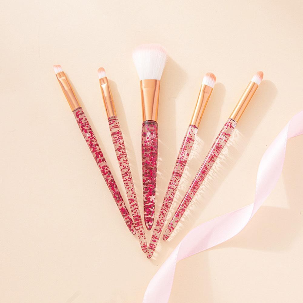 Set Of Five Glitter Acetate Make Up Brushes - Approximately 6" L view 2