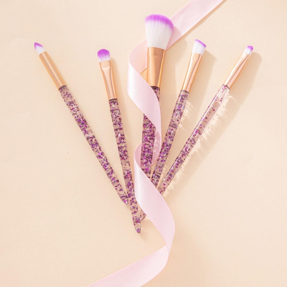 Set Of Five Glitter Acetate Make Up Brushes - Approximately 6" L view 2