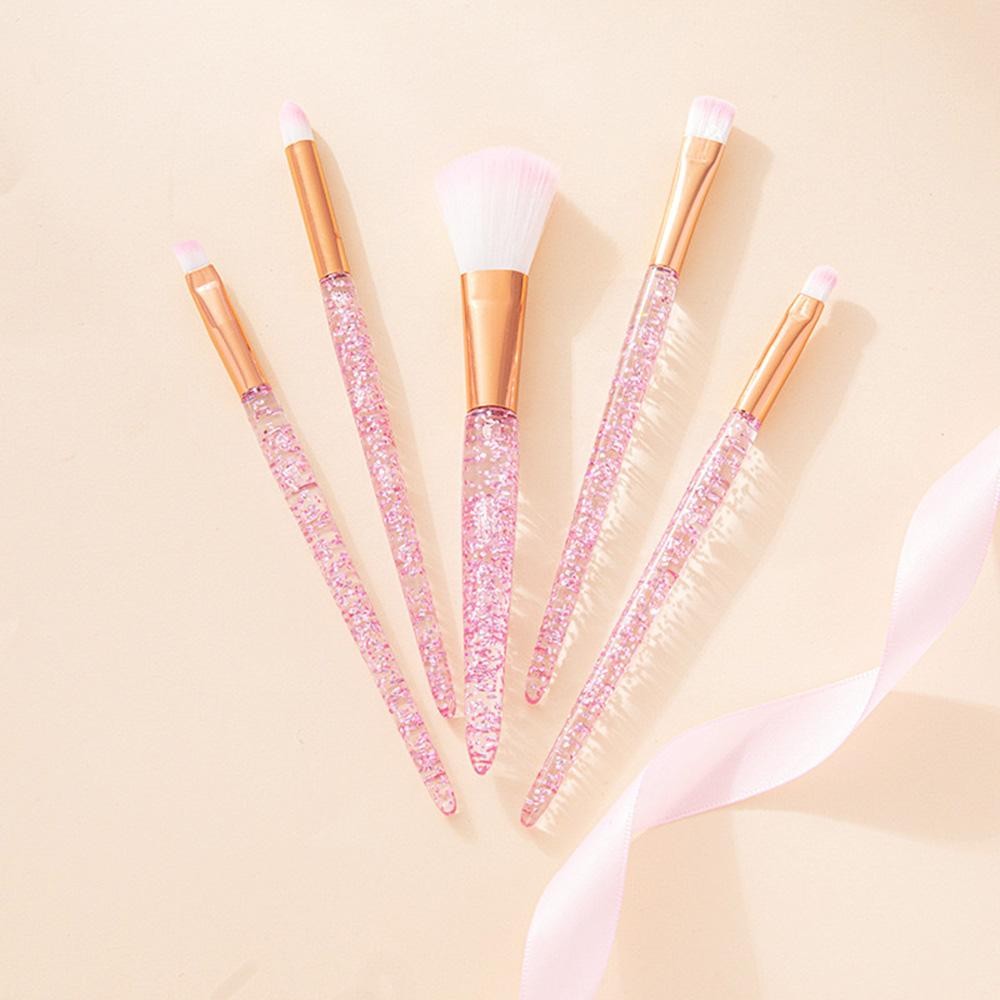 Set Of Five Glitter Acetate Make Up Brushes - Approximately 6" L view 2