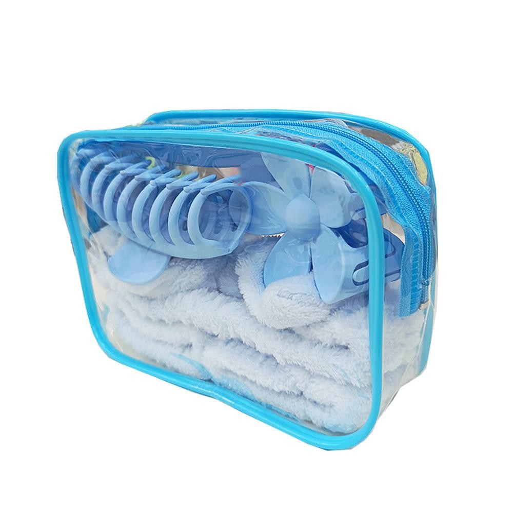 Skincare Headband Set (16pc) - 2 Terrycloth Wristbands - 1 Terrycloth Bow Headband - 3 Claw Hair Clips - 10 Stretch Hair Ties - Clear Bag Included - Approximately 7" L X 4.5" T X 2" D view 2