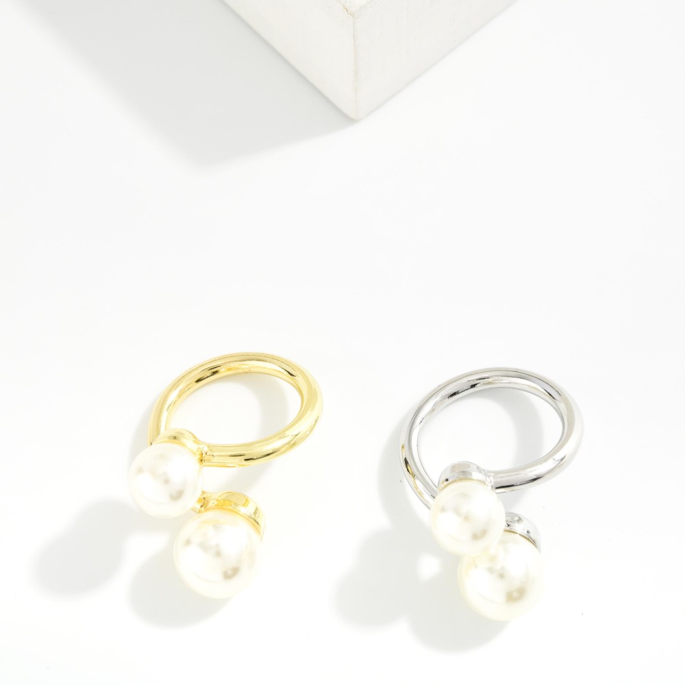 Do Everything In Love Wrap Scarf Ring Featuring Pearls - Approximately 1" L view 4