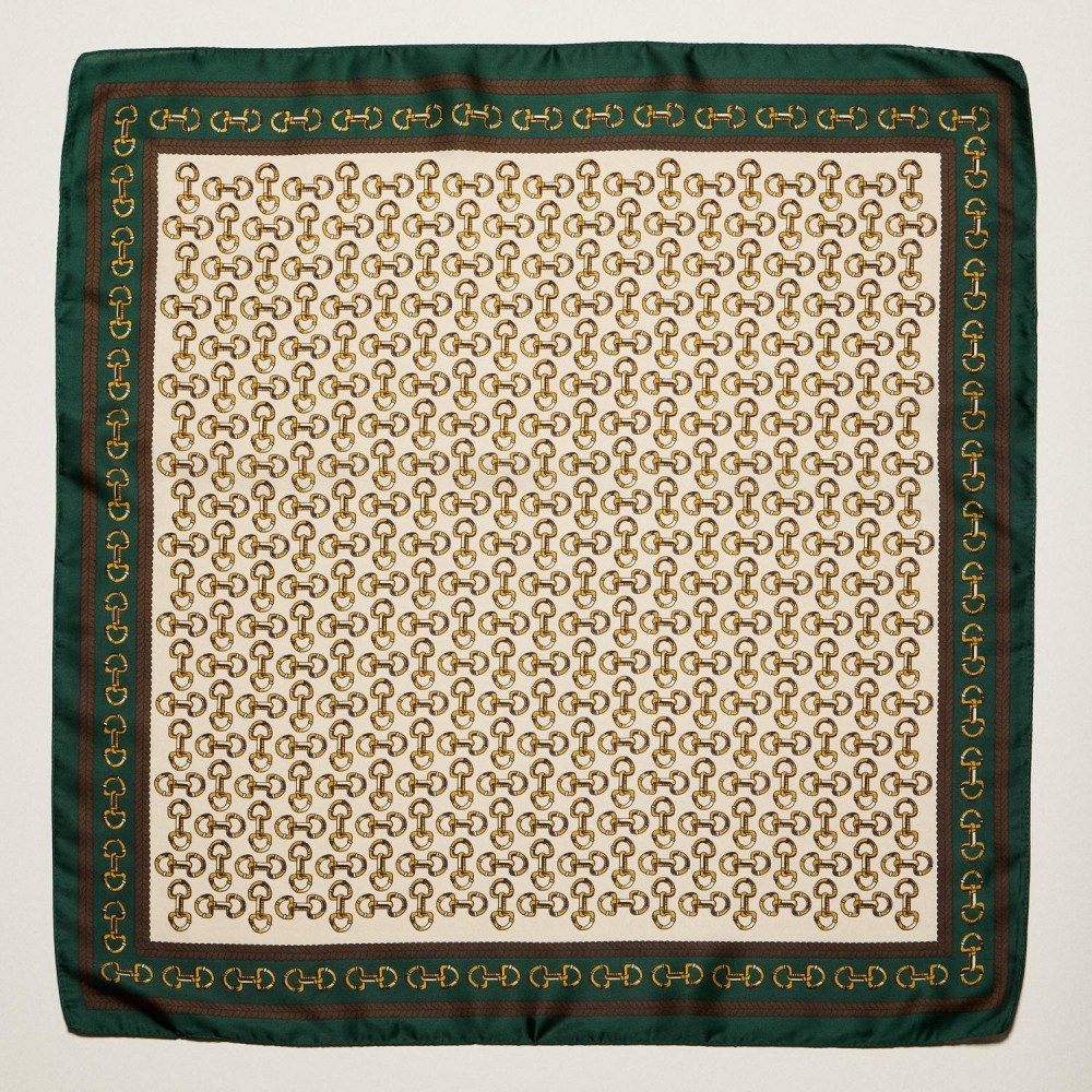 Horse Bit Print Bandana Scarf - Multi-Use: Scarf, Bandana, Bag Tie ETC - Approximately 27.5"L X 27.5"W - 100% Polyester view 2