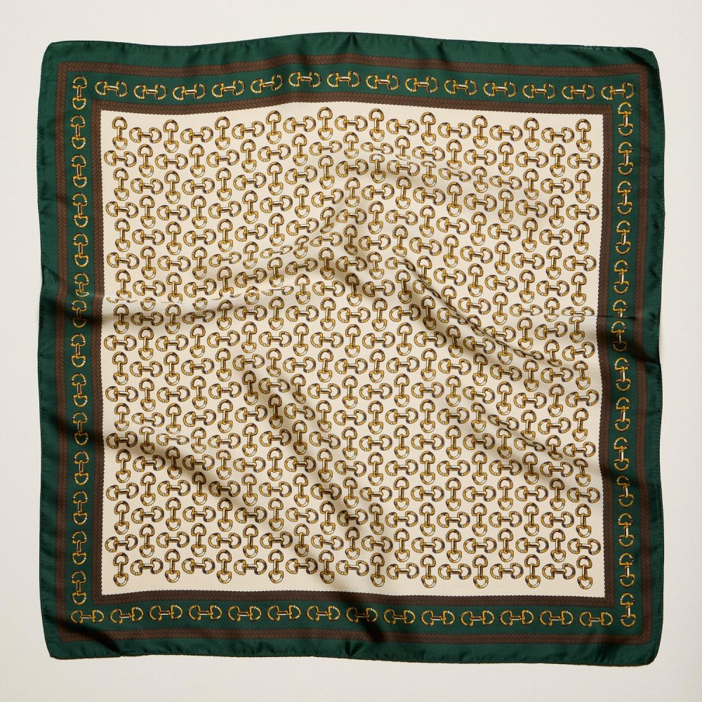 Horse Bit Print Bandana Scarf - Multi-Use: Scarf, Bandana, Bag Tie ETC - Approximately 27.5"L X 27.5"W - 100% Polyester view 4