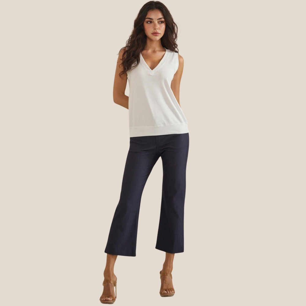 Ribbed Loose V-Neck Tank Top (6-Pack) - V Neckline - Sleeveless - Relaxed Fit - Ribbed - 95% Viscose 5% Spandex Pack Breakdown: S-2, M-2, L-2 view 4
