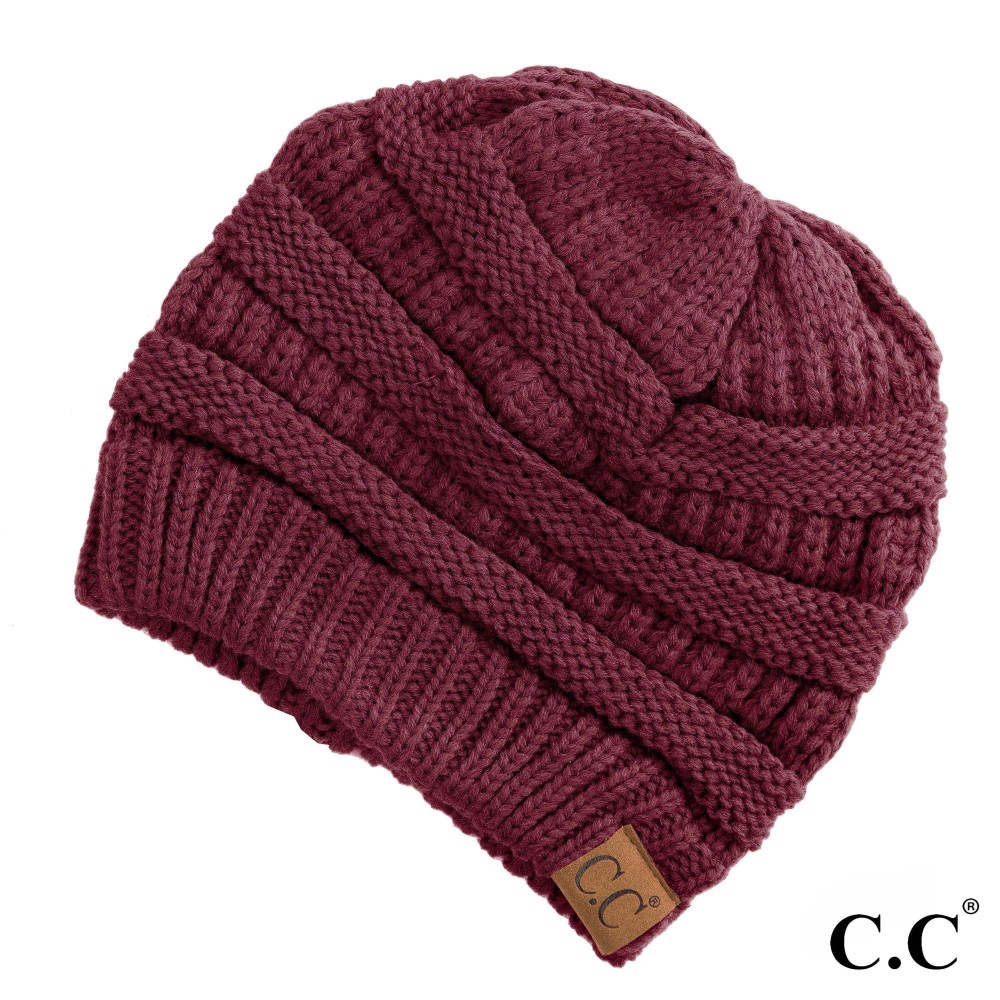 C.C Hat-20A Solid Ribbed Beanie "The Original" Beanie. - One Size - 100% Acrylic - Matches C.C YJ-847, HW-21, MB-20A, and G-20 view 2