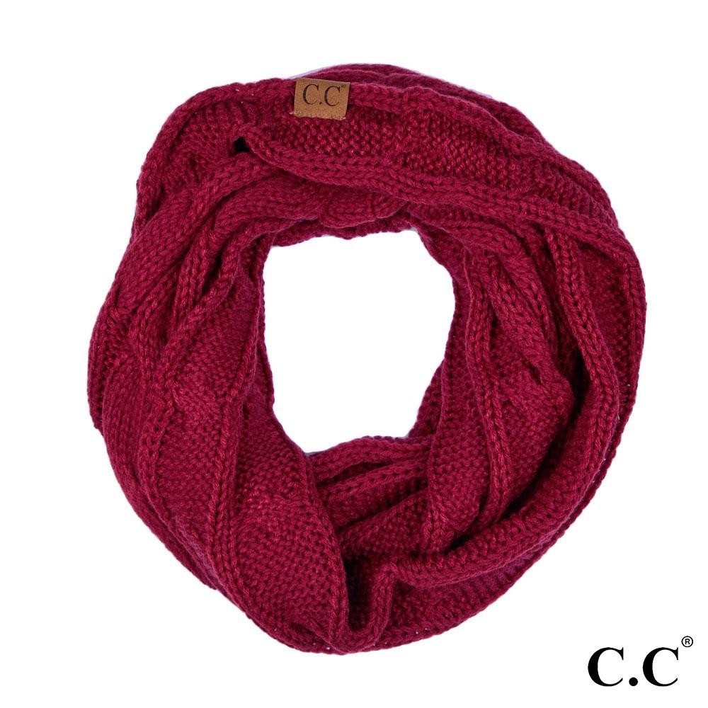 C.C SF-800 Cable Knit Infinity Scarf - Approximately 13" W X 30" L - 100% Acrylic view 2