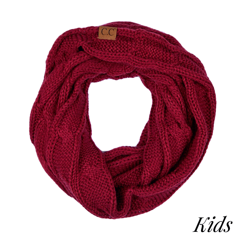 C.C SF-800 KIDS Kids Cable Knit Infinity Scarf - 100% Acrylic - W: 9" X L: 51" view 2