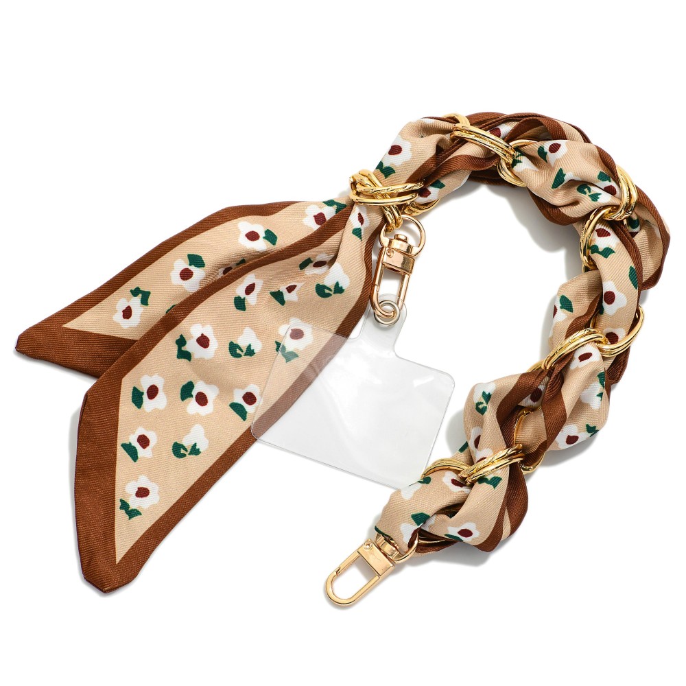 Scarf & Chain Link Phone Chain - Approximately 3.5" D view 2