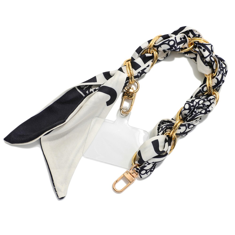 Scarf & Chain Link Phone Chain - Approximately 3.5" D view 2