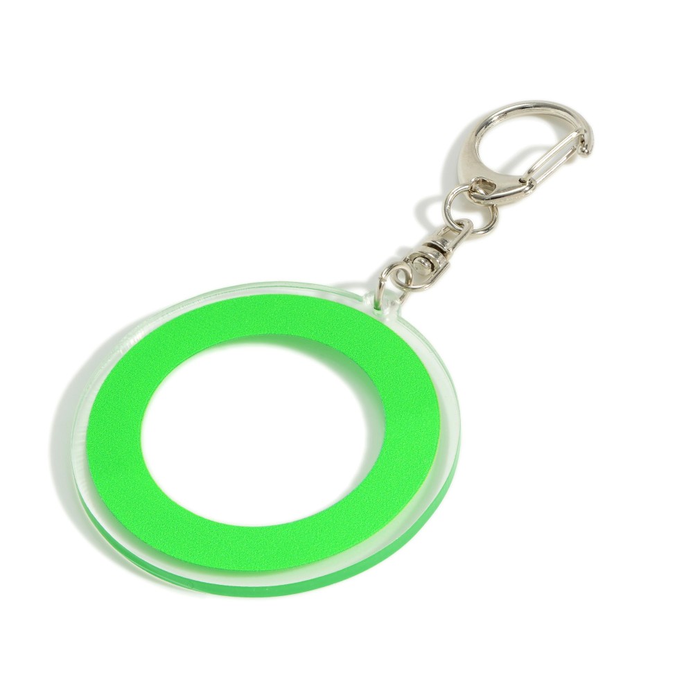 Clear Triangle Acetate Keychain - Approximately 3.75" Long view 2