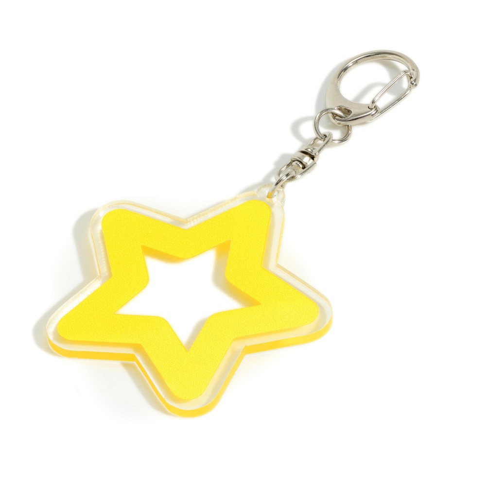 Clear Star Acetate Keychain - Approximately 3.75" Long view 2
