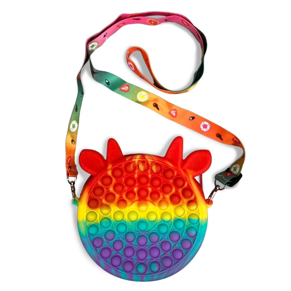Deer Cross Strap Handbag Fidget Popper Featuring Adjustable Strap - Ages 3+ - As Seen On TikTok - "It's Like Bubble Wrap That Never Ends!" - Approximately 6.5" Diameter - Adjustable Strap view 2