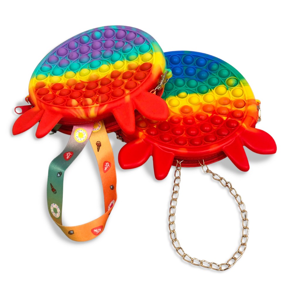 Deer Cross Strap Handbag Fidget Popper Featuring Adjustable Strap - Ages 3+ - As Seen On TikTok - "It's Like Bubble Wrap That Never Ends!" - Approximately 6.5" Diameter - Adjustable Strap view 4