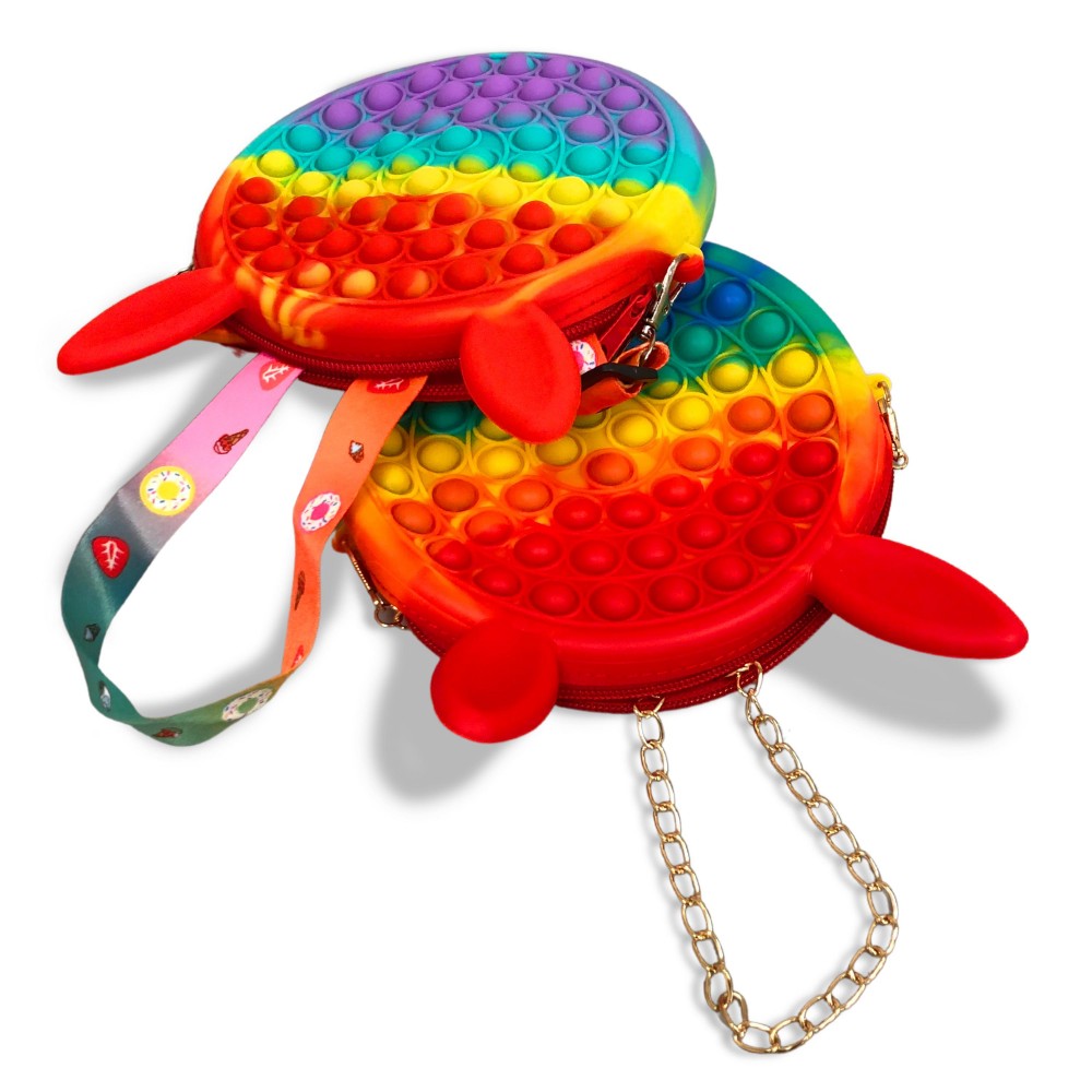 Bunny Cross Strap Handbag Fidget Popper Featuring Adjustable Strap - Ages 3+ - As Seen On TikTok - "It's Like Bubble Wrap That Never Ends!" - Approximately 6.5" Diameter - Adjustable Strap view 4