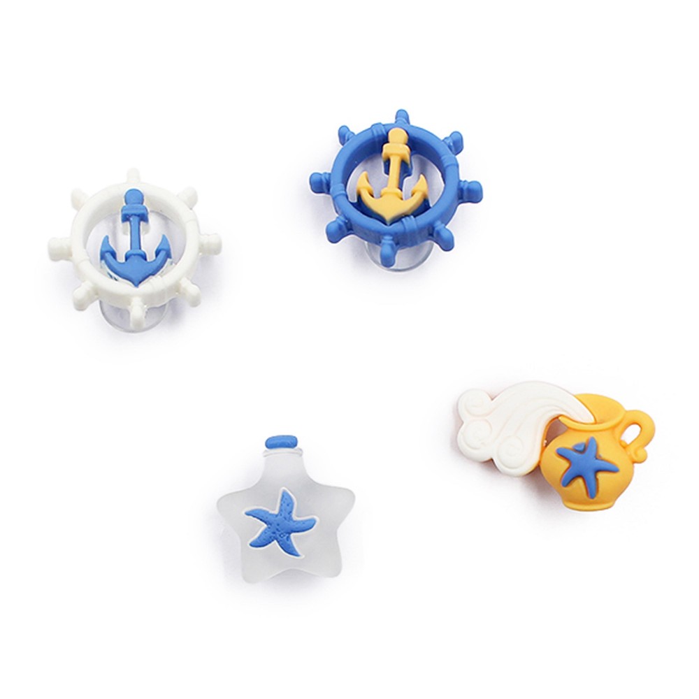 Set of Four PVC Nautical Themed Decorative Shoe Charms - Approximately 1.25" Wide view 2