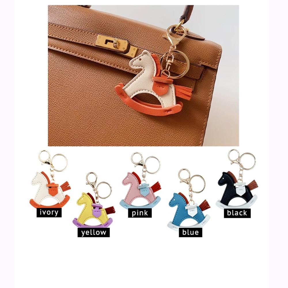 Do Everything In Love Vegan Leather Rocking Horse Key Ring - Approximately 4" L view 4