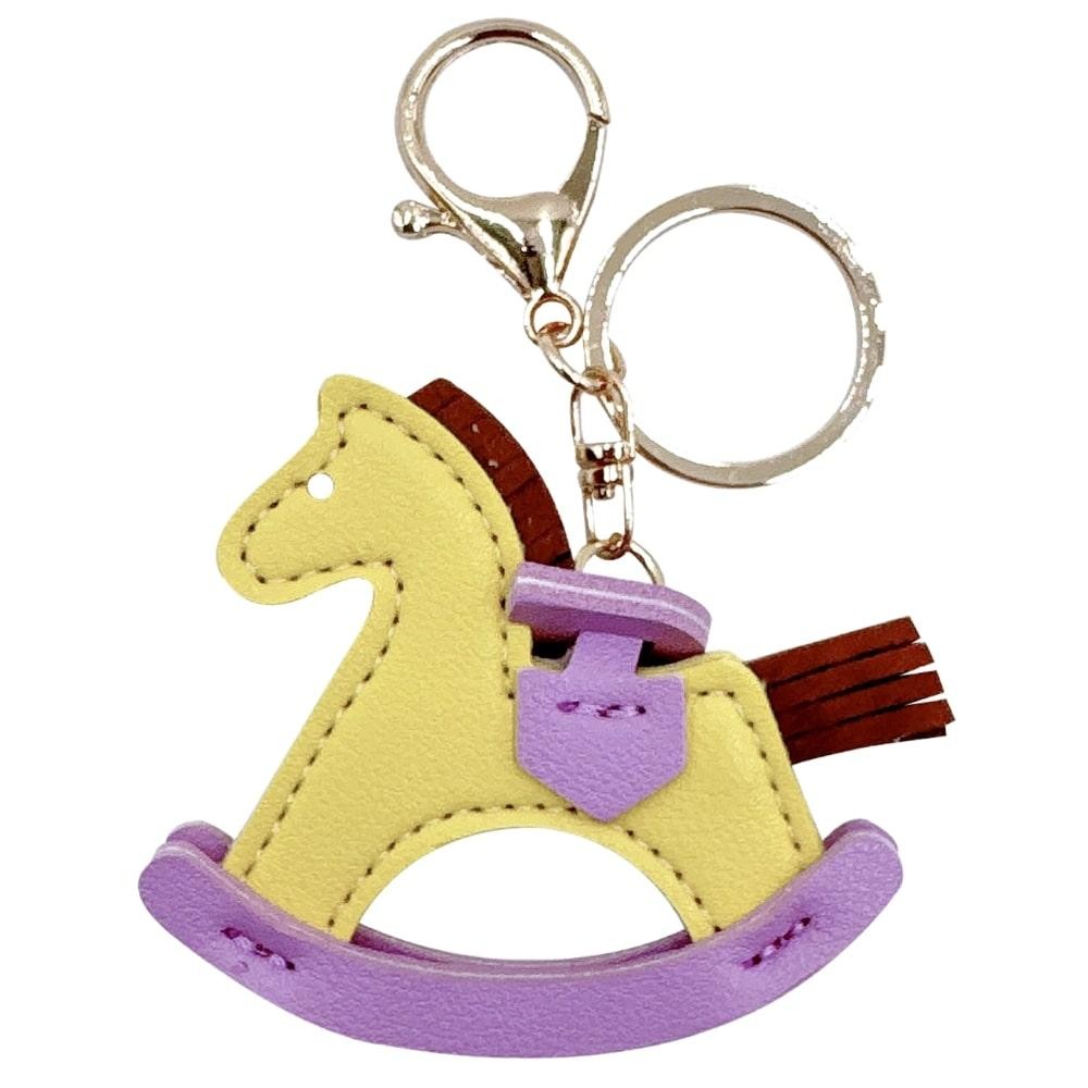 Do Everything In Love Vegan Leather Rocking Horse Key Ring - Approximately 4" L view 2