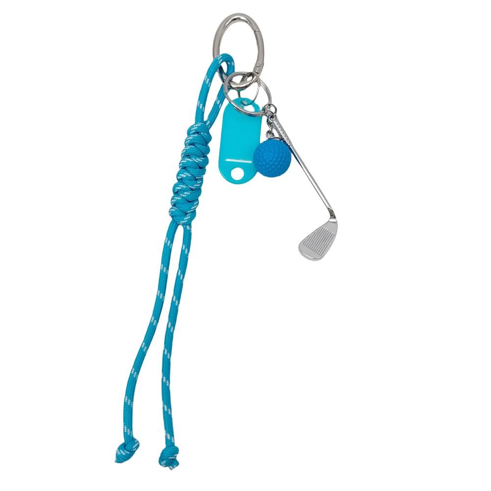 Golf Key Ring With Knotted Rope Detail - Name Tag Included - Approximately 9" L view 2