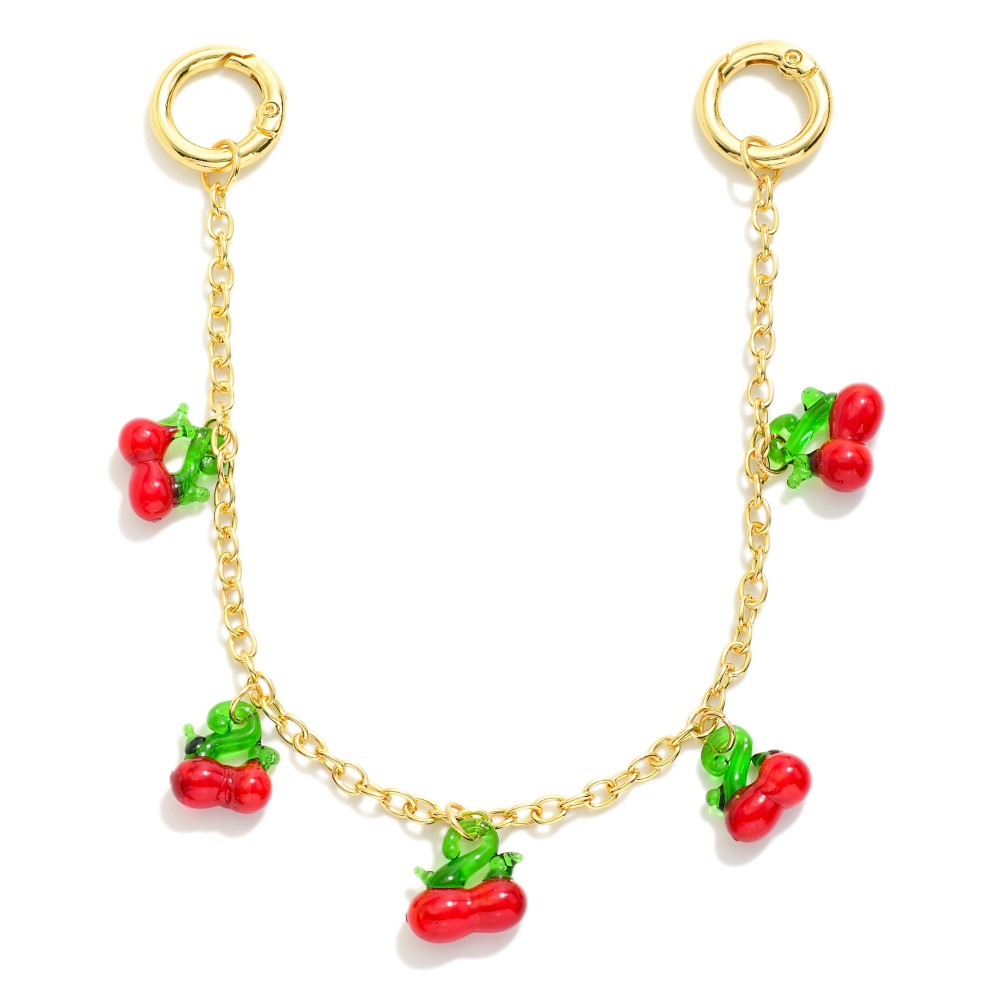 Cherry Charm Bag Chain - Approximately 10" L view 2