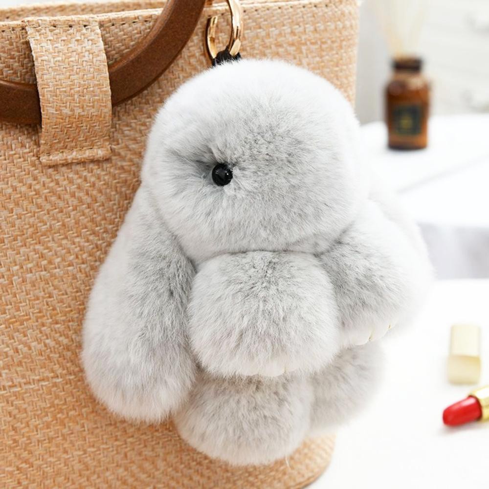 Fluffy Bunny Key Ring - Approximately 7" L view 2