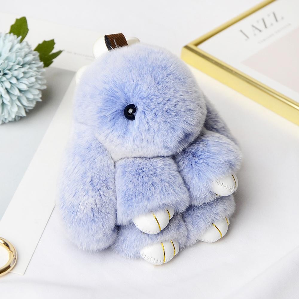 Fluffy Bunny Key Ring - Approximately 7" L view 2