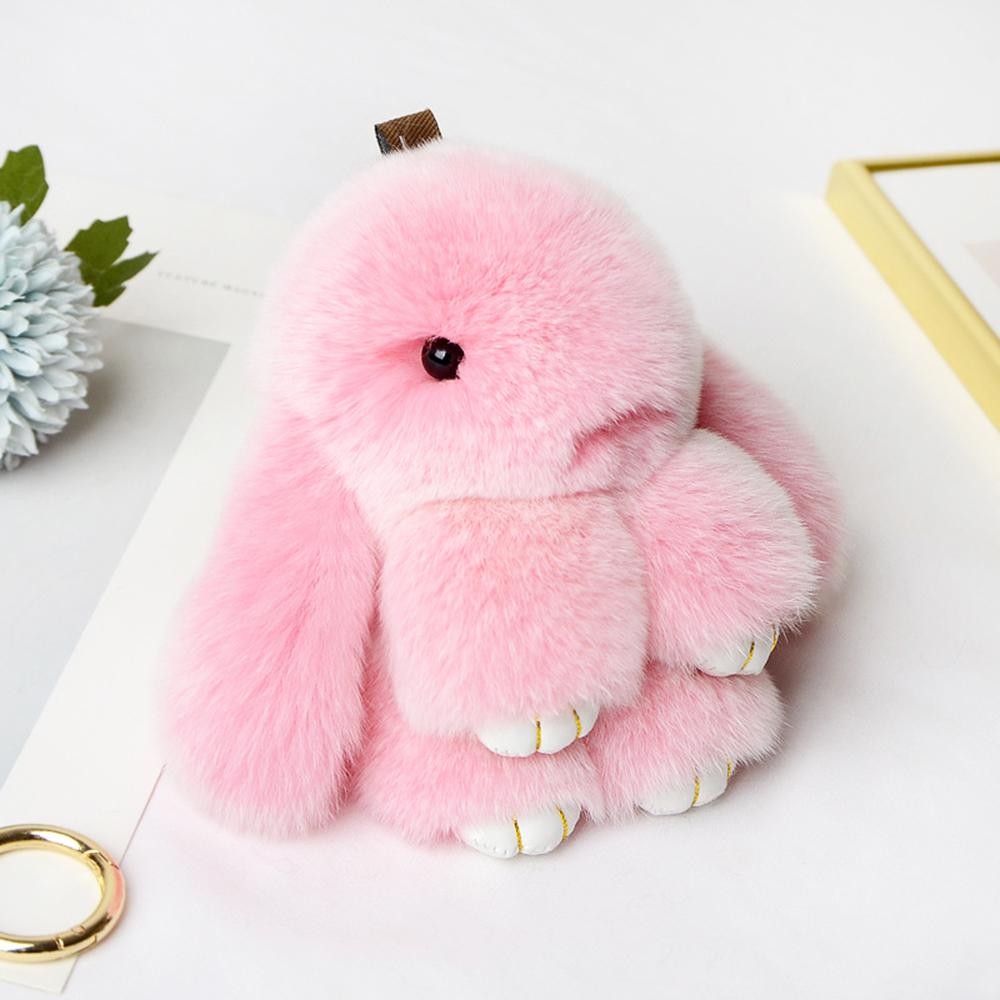 Fluffy Bunny Key Ring - Approximately 7" L view 2
