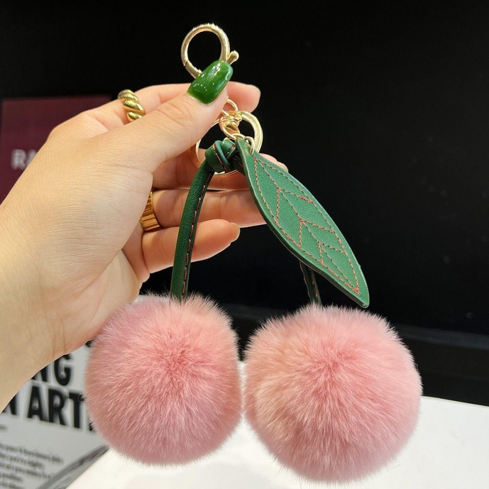Fluffy Cherries Key Ring - Approximately 6" L view 2