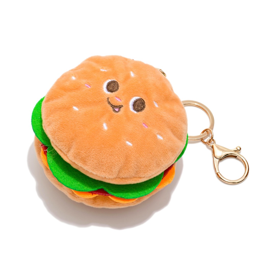 Fuzzy Burger Key Ring - Approximately 8" L view 2
