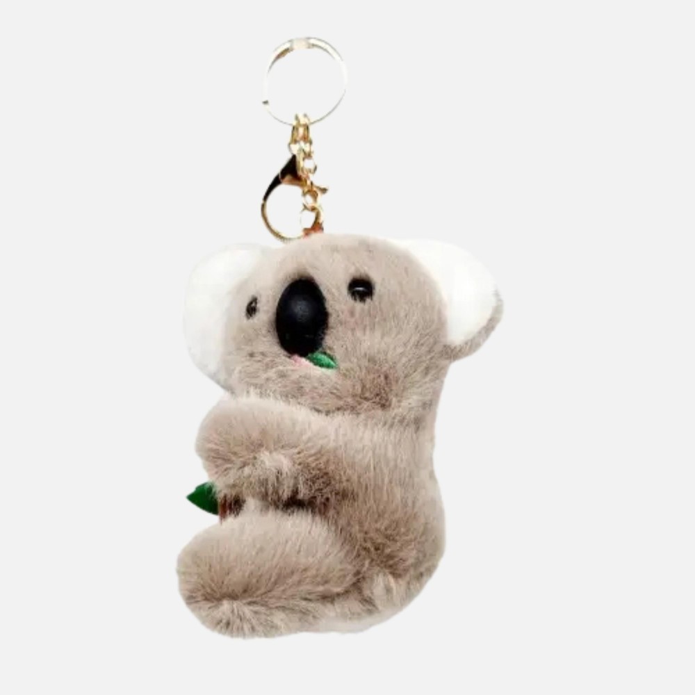 Fuzzy Koala Bear Key Ring - Approximately 8" L view 2
