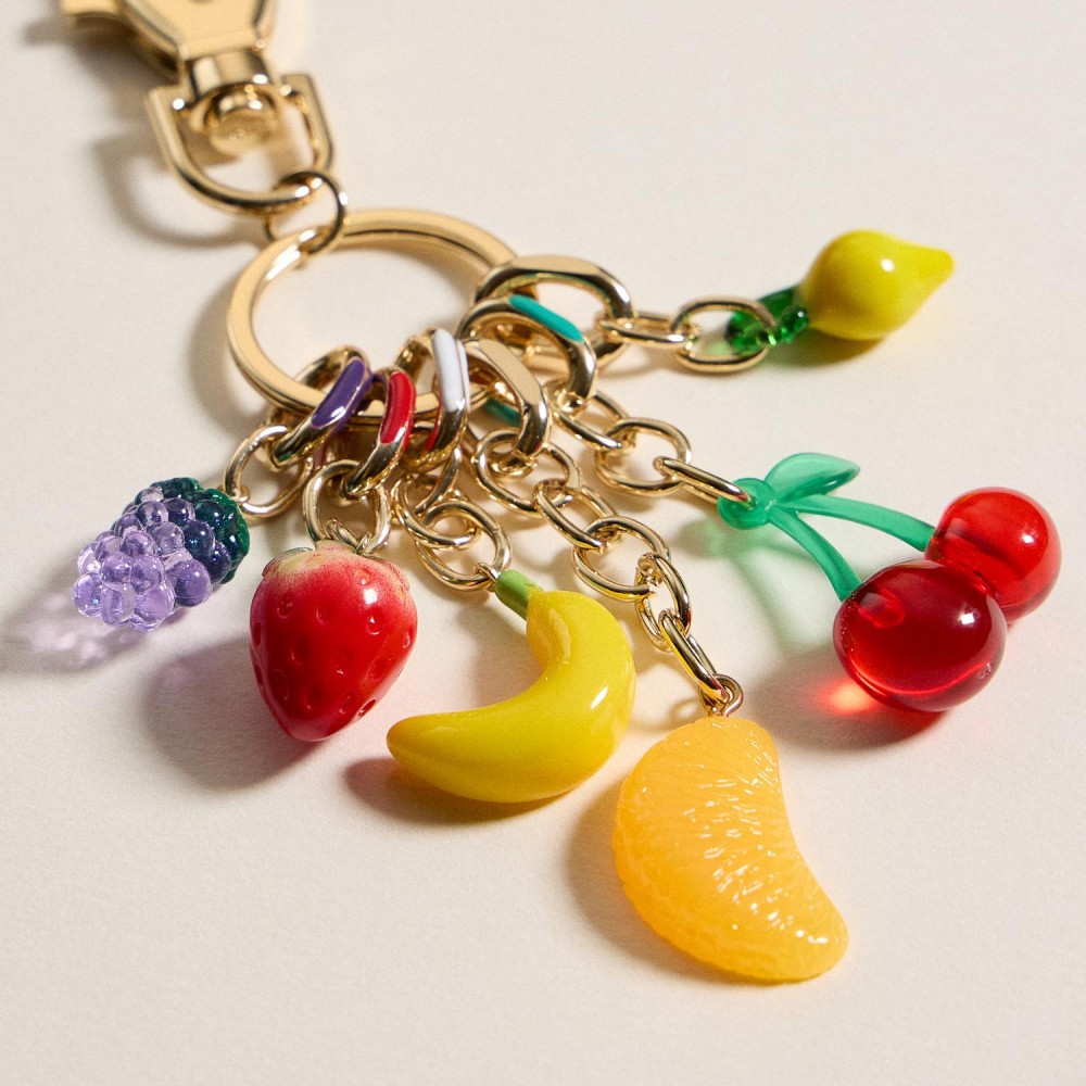 Glass Fruit Charms Key Ring - Approximately 6" L view 4