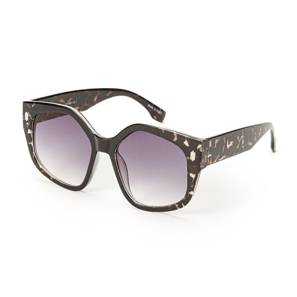 Chunky Oversized Pentagon Sunglasses - Assorted Colors - UVA - UVB 400 Protection Material: - Face: Plastic - Legs: Plastic view 4