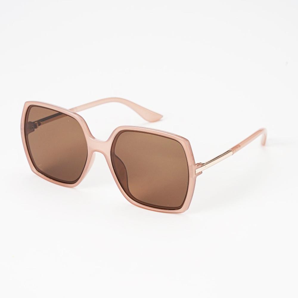 Oversize Square Sunglasses With Half Metal & Half Plastic Legs - Assorted Colors - UVA - UVB 400 Protection - Anti-Scratch Lenses Material: - Face: Plastic - Legs: Plastic view 4