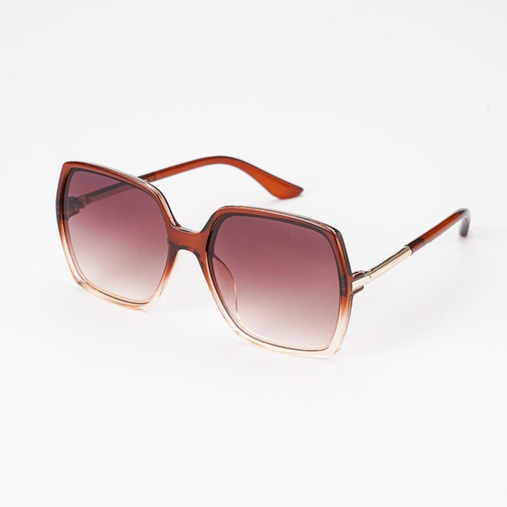 Oversize Square Sunglasses With Half Metal & Half Plastic Legs - Assorted Colors - UVA - UVB 400 Protection - Anti-Scratch Lenses Material: - Face: Plastic - Legs: Plastic view 6