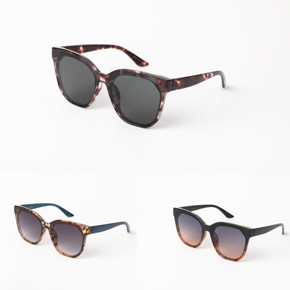 Angular Cateye Sunglasses - Assorted Colors - UVA - UVB 400 Protection - Anti-Scratch Lenses Material: - Face: Plastic - Legs: Plastic view 2