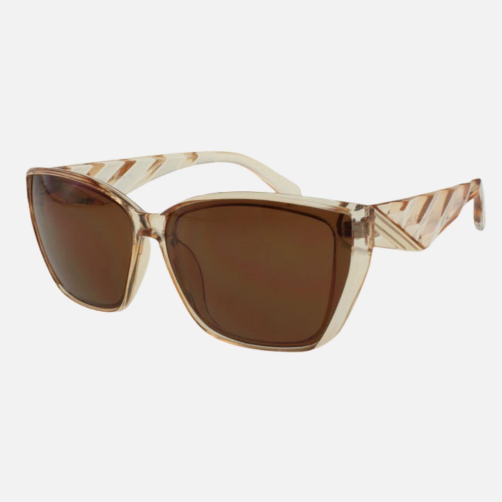 Square Sunglasses With Textured & Metal Temple (12-Pack) - Frame Material: Plastic - Lens Material: Polycarbonate - Lens Width: 63 mm - Bridge Width: 22 mm - Temple Length: 143 mm - UV400 Sun Protection - One Size Fits Most - One Dozen Assorted Colors view 2