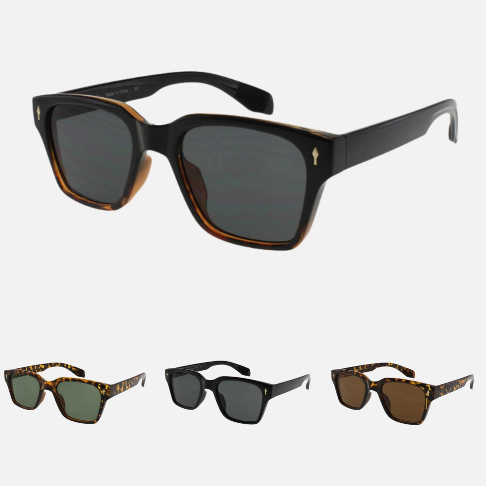 Square Sunglasses (12-Pack) - Frame Material: Plastic - Lens Material: Polycarbonate - Lens Width: 50 mm - Bridge Width: 21 mm - Temple Length: 143 mm - UV400 Sun Protection - One Size Fits Most - One Dozen Assorted Colors view 4