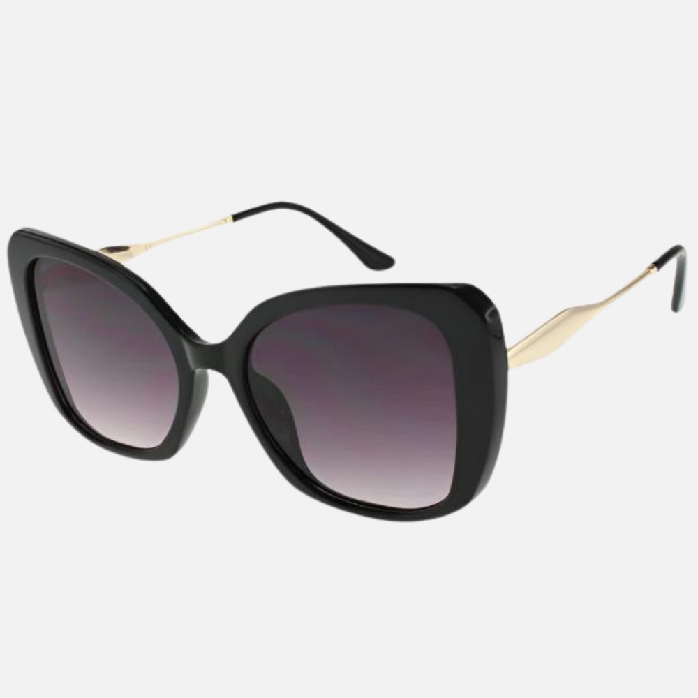 Butterfly Shape Sunglasses With Metal Temple (12-Pack) - Frame Material: Plastic - Lens Material: Polycarbonate - Lens Width: 62 mm - Bridge Width: 18 mm - Temple Length: 135 mm - UV400 Sun Protection - One Size Fits Most - One Dozen Assorted Colors view 2