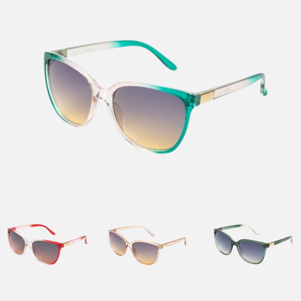 Translucent Rounded Rectangle Sunglasses (12-Pack) - Assorted Colors - UVA - UVB 400 Protection - Anti-Scratch Lenses Material: - Face: Plastic - Legs: Plastic view 4