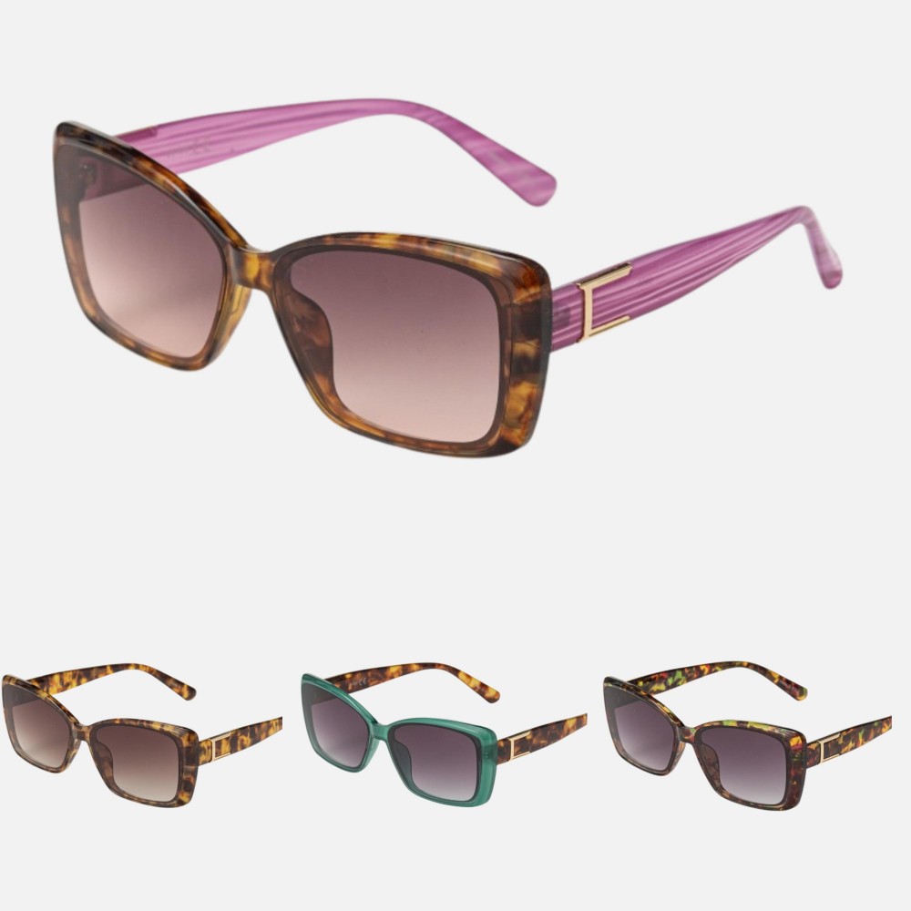 Rectangular Sunglasses (12-Pack) - Assorted Colors - UVA - UVB 400 Protection - Anti-Scratch Lenses Material: - Face: Plastic - Legs: Plastic view 4