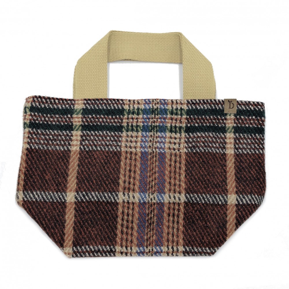 Do Everything in Love Plaid Knit Tote Handbag - 100% Polyester - Approximately 7" H x 12" W x 5" D - 5" Handles view 2